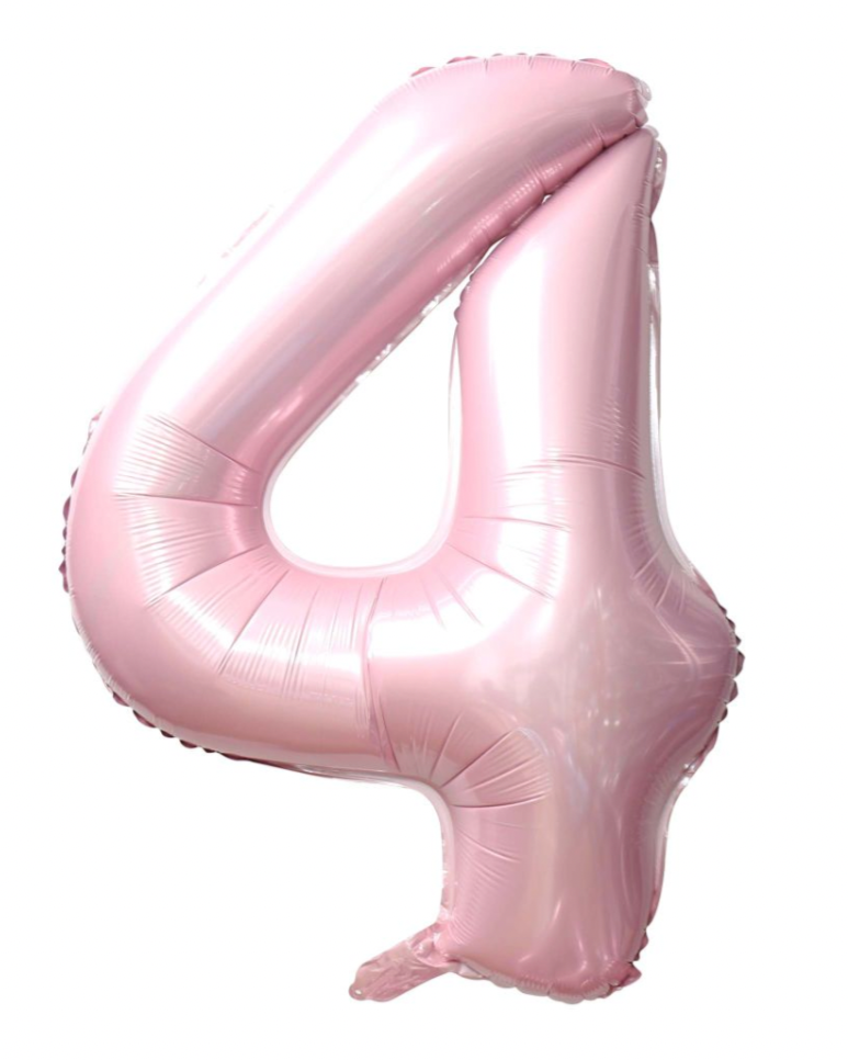 Giant Pink 40" Foil Number Balloon With Helium