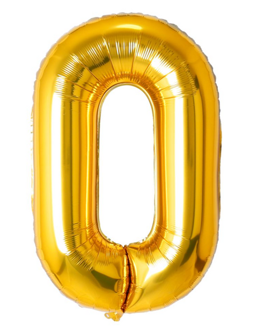 Giant Gold 40" Foil Number Balloon With Helium