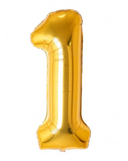 Giant Gold 40" Foil Number Balloon With Helium