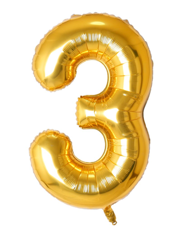 Giant Gold 40" Foil Number Balloon With Helium