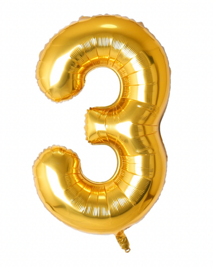 Giant Gold 40" Foil Number Balloon With Helium
