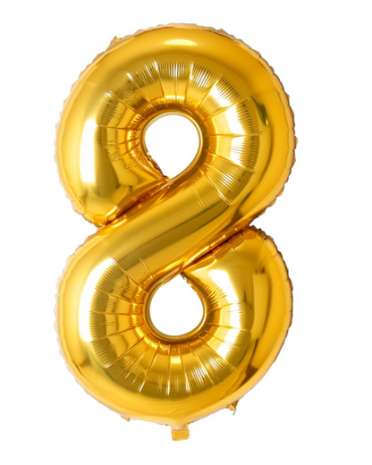 Giant Gold 40" Foil Number Balloon With Helium