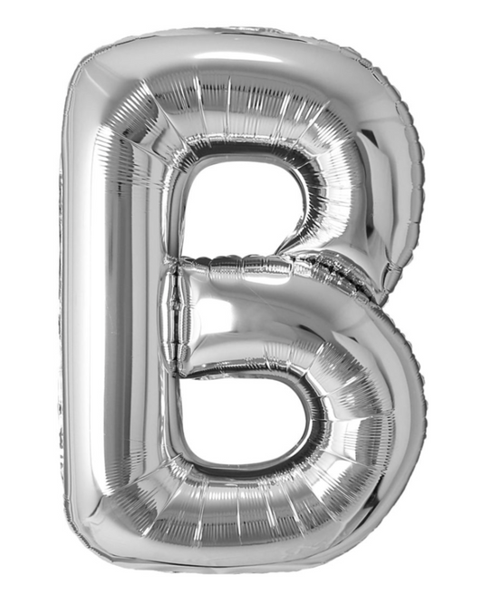 Giant Letter B Balloon 40" Silver