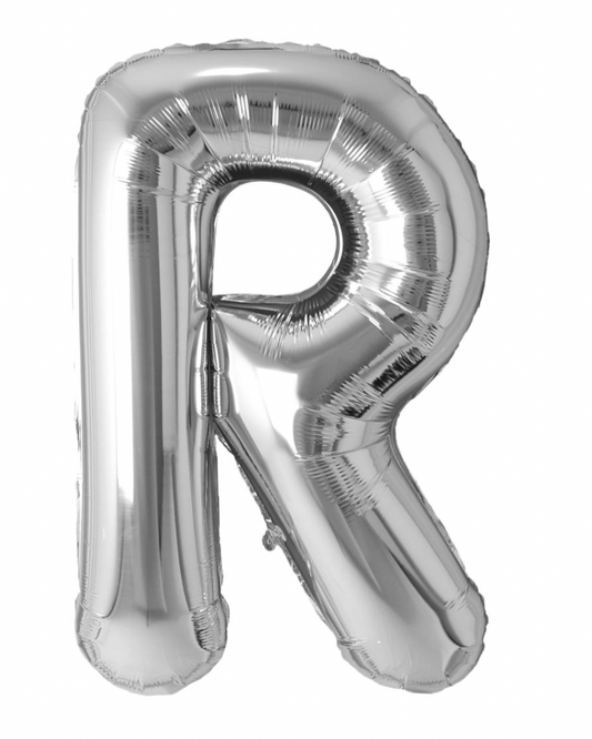 Giant Letter R Balloon 40" Silver