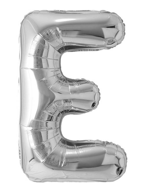 Giant Letter E Balloon 40" Silver