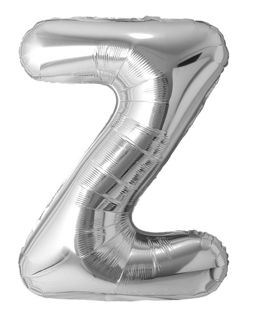 Giant Letter Z Balloon 40" Silver