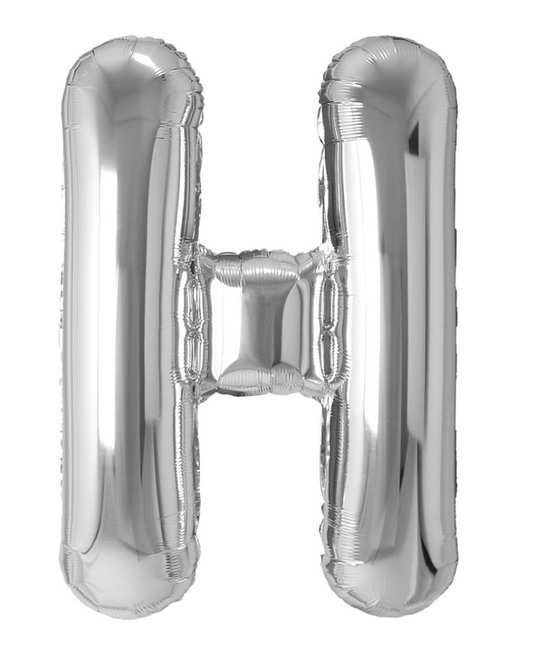 Giant Letter H Balloon 40" Silver
