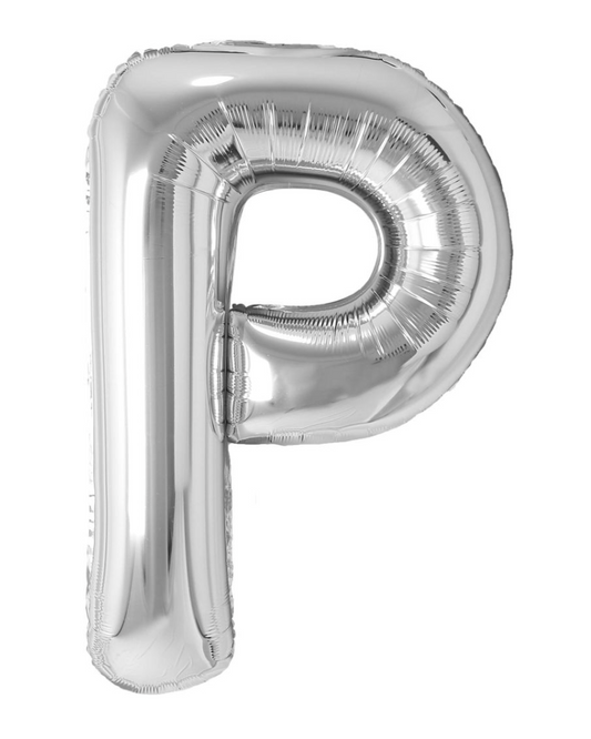 Giant Letter P Balloon 40" Silver