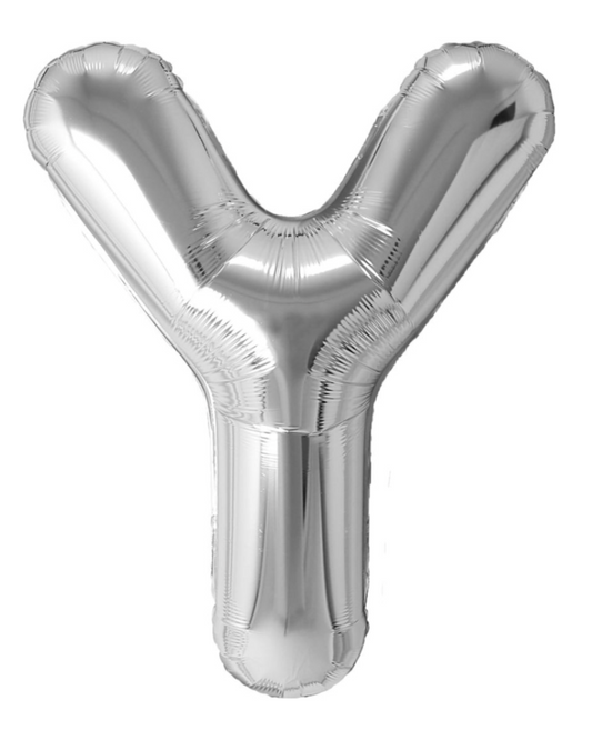 Giant Letter Y Balloon 40" Silver