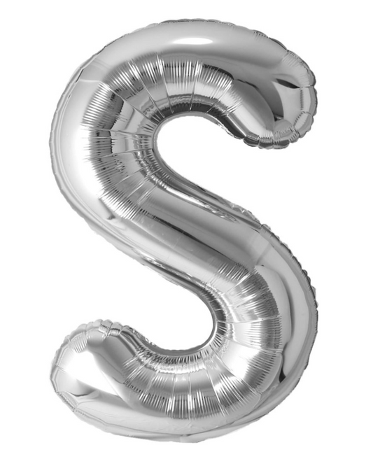 Giant Letter S Balloon 40" Silver