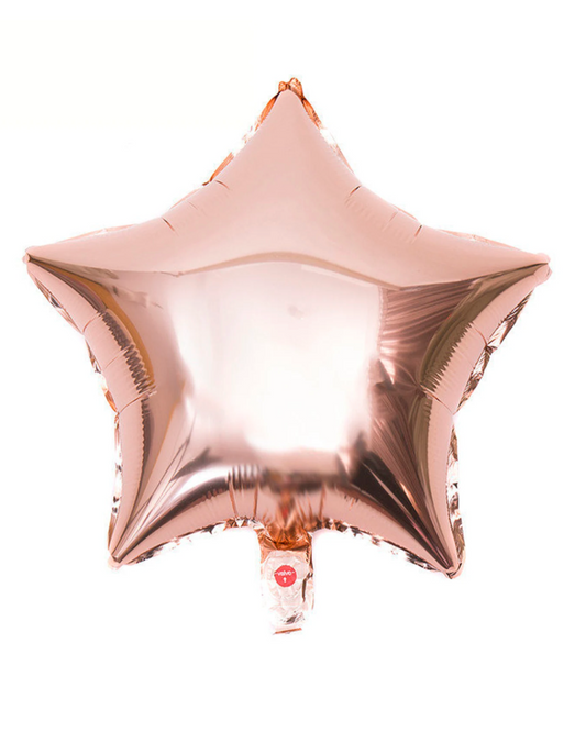 Rose Gold Metallic Star Foil Balloon 18" With Helium