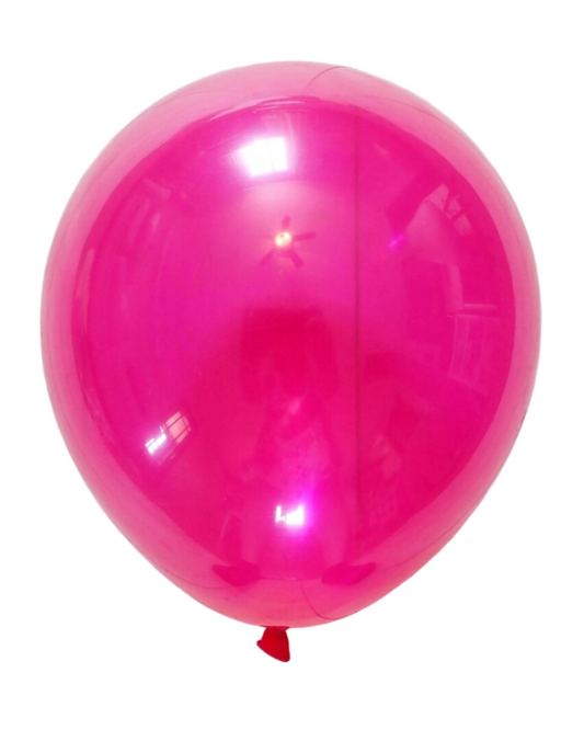 Crystal Clear Hot Pink 12" Latex Balloon With Helium