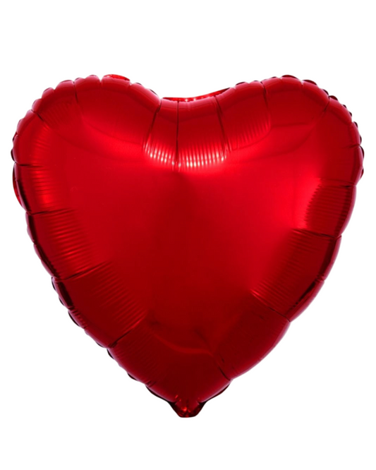 Red Heart Foil Balloon 18" With Helium