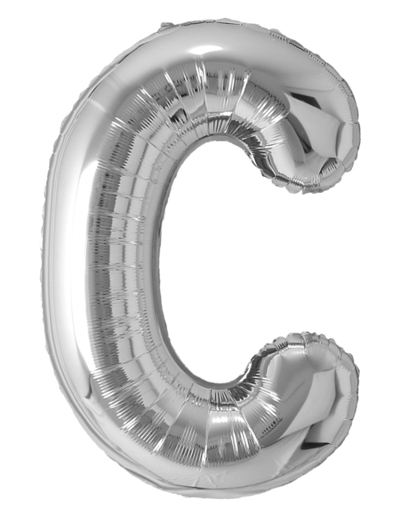Giant Letter C Balloon 40" Silver