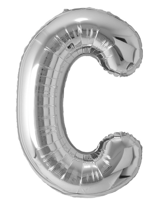 Giant Letter C Balloon 40" Silver