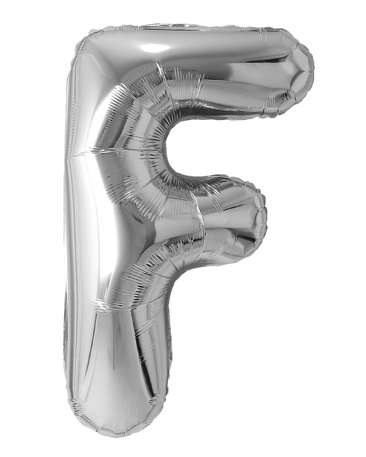 Giant Letter F Balloon 40" Silver