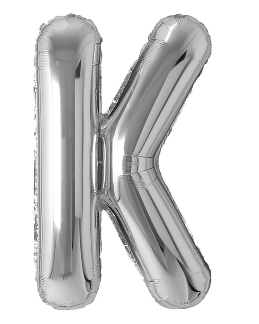 Giant Letter K Balloon 40" Silver