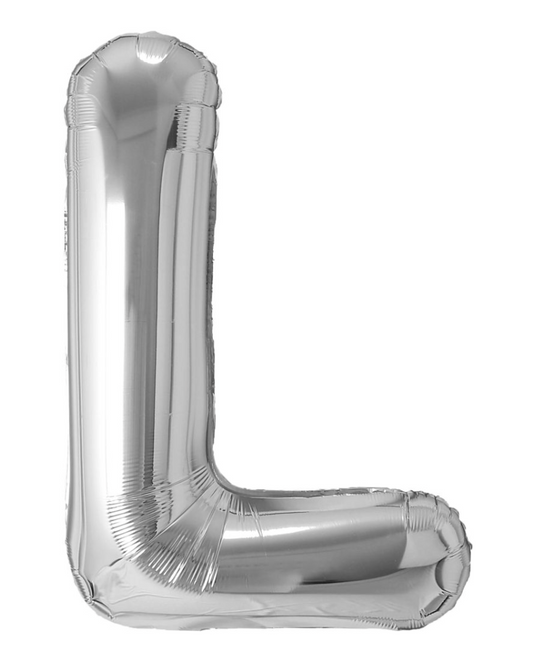 Giant Letter Balloon 40" Letter L Silver