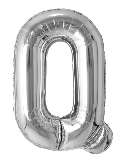 Giant Letter Q Balloon 40" Silver
