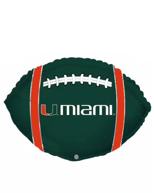 University Of Miami Green 18" Foil Football Balloon With Helium
