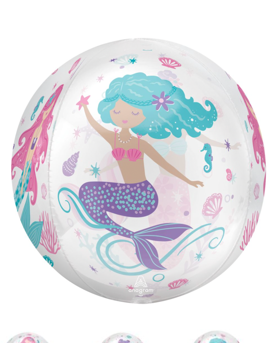 Sparkling Mermaid Giant Orbz 24" Balloon With Helium