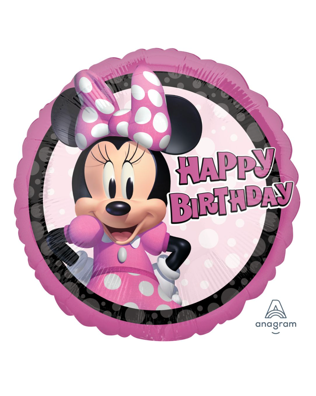 Minnie Mouse 18" Happy Birthday Foil Balloon With Helium