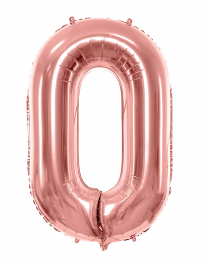 Giant Rose Gold 34" Foil Number Balloon With Helium
