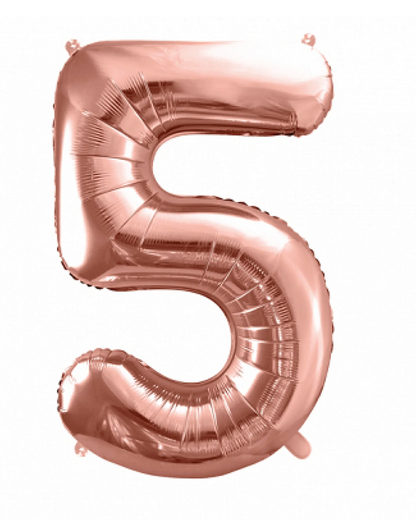 Giant Rose Gold 34" Foil Number Balloon With Helium