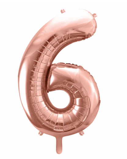 Giant Rose Gold 34" Foil Number Balloon With Helium