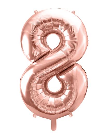 Giant Rose Gold 34" Foil Number Balloon With Helium