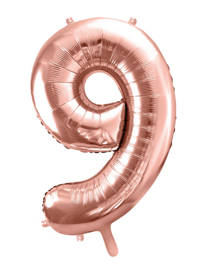 Giant Rose Gold 34" Foil Number Balloon With Helium