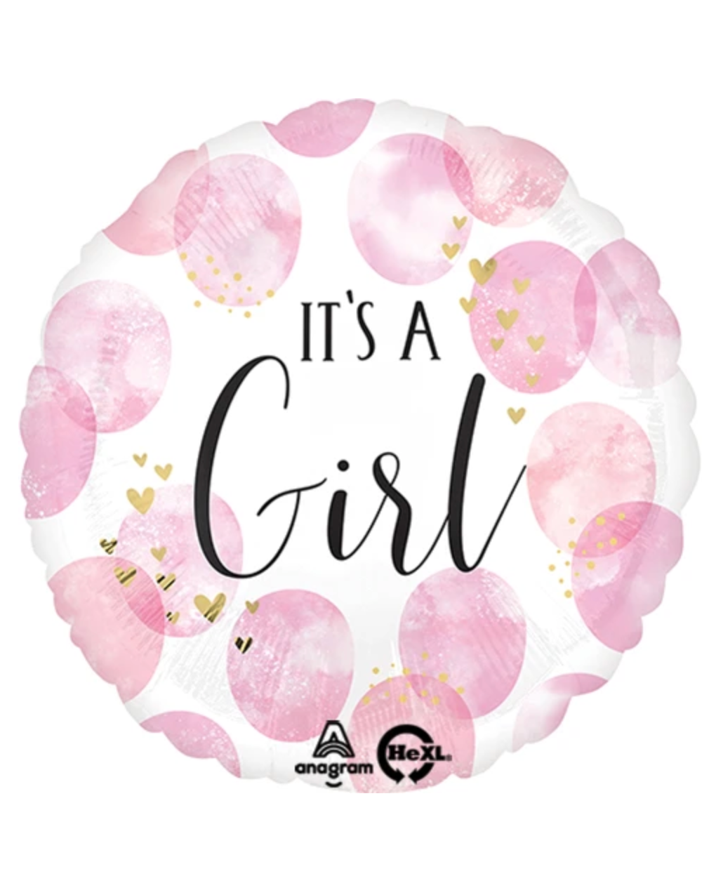 18" It's A Girl Baby Pink Balloon With Helium