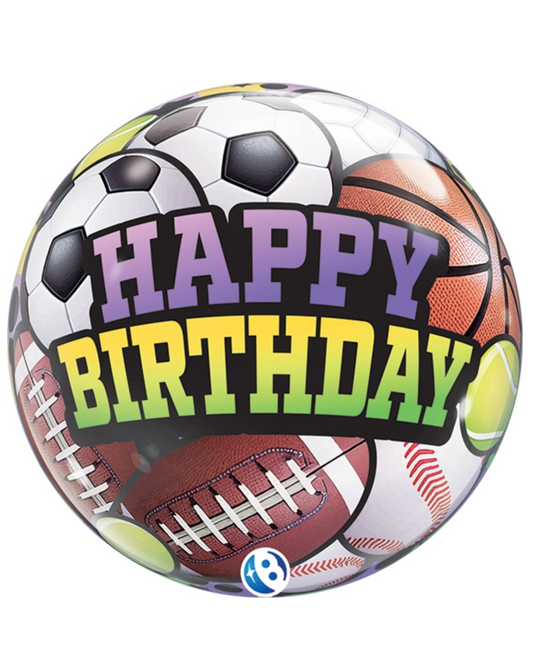 Giant Happy Birthday 24" Clear Bubble Football Soccer Basketball Tennis Baseball Sports Balloon With Helium