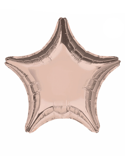 Rose Gold Metallic Star Foil Balloon 18" With Helium