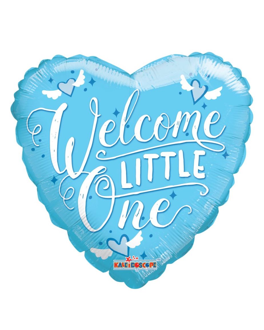 Welcome Little One It's A Boy 18" Heart Balloon Blue