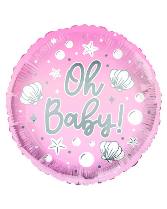 Oh Baby It's A Girl 18" Round Balloon With Helium