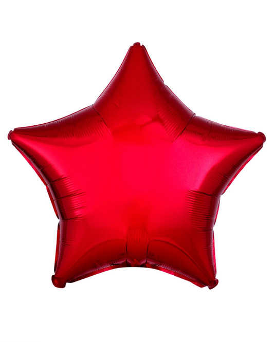Red 18" Star Balloon With Helium