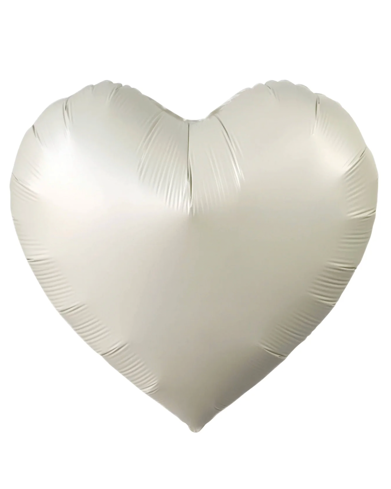 Cream White 18" Heart Balloon With Helium