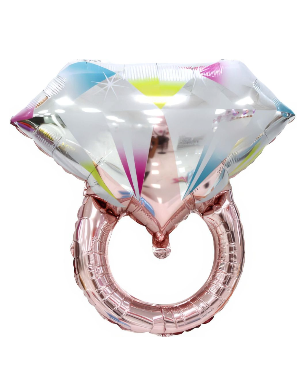 Giant Pink 24" Diamond Ring Balloon With Helium