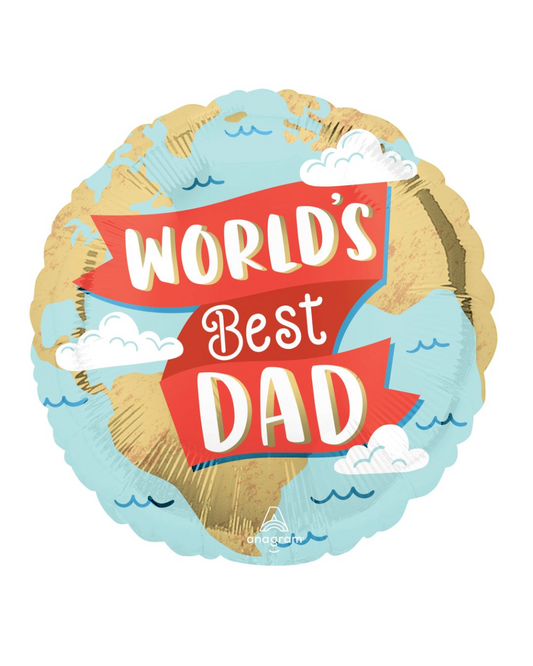 Happy Father's Day World's Best Dad Balloon With Helium