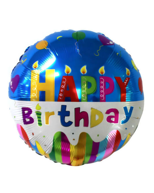 Happy Birthday 18" Cake And Candles Balloon With Helium