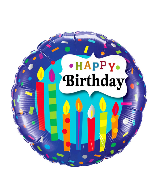 Happy Birthday 18" Candles Balloon With Helium