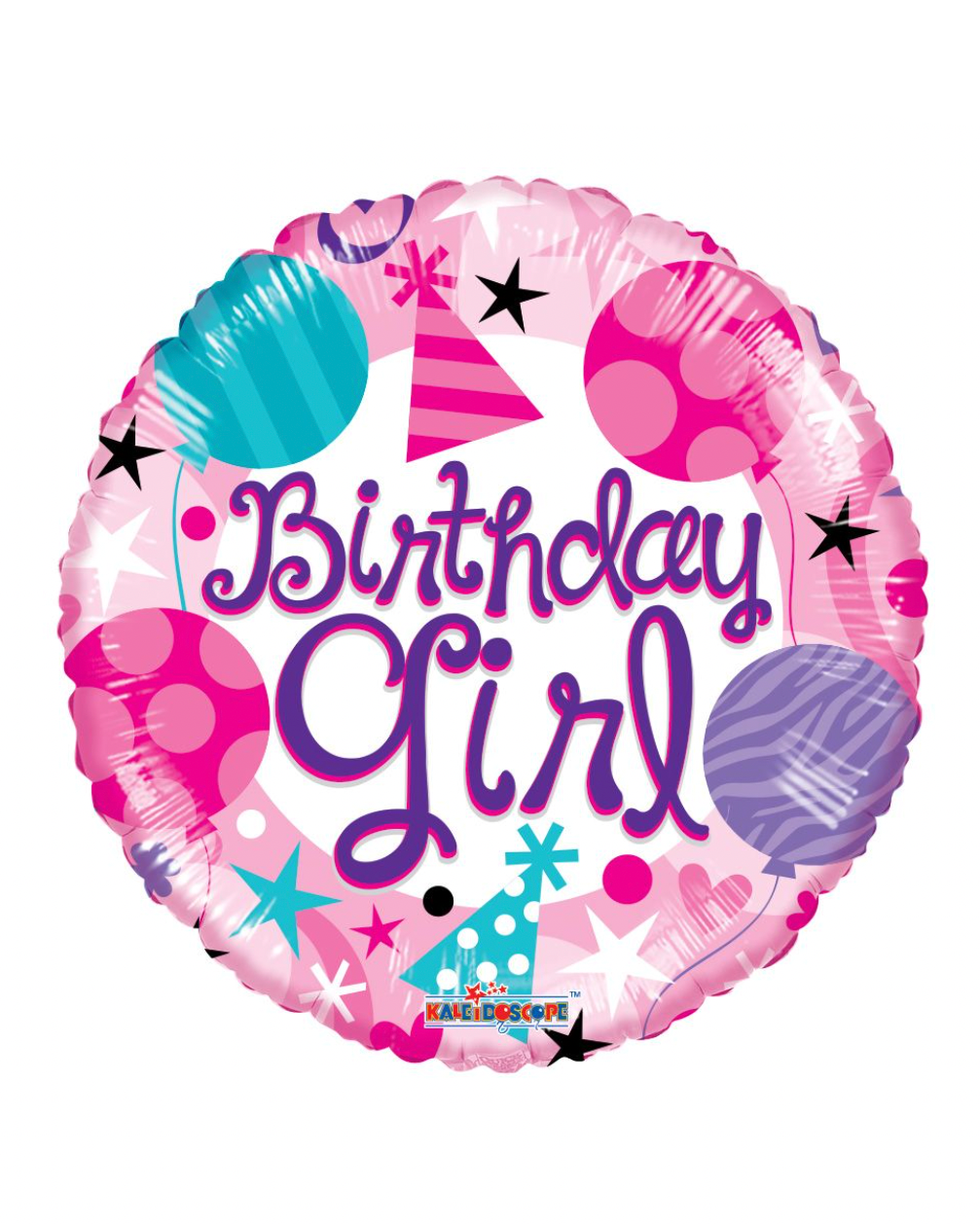 Birthday Girl Pink And Purple Happy Birthday 18" Balloon With Helium