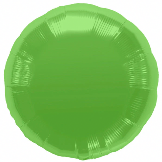 Circle Shaped Green Foil Balloon 18" With Helium