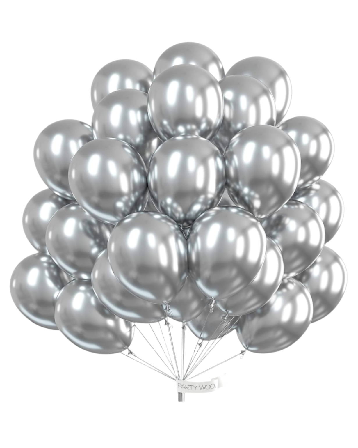 Silver Balloon 12" With Helium