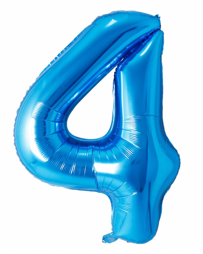 Giant Blue 40" Foil Number Balloon With Helium