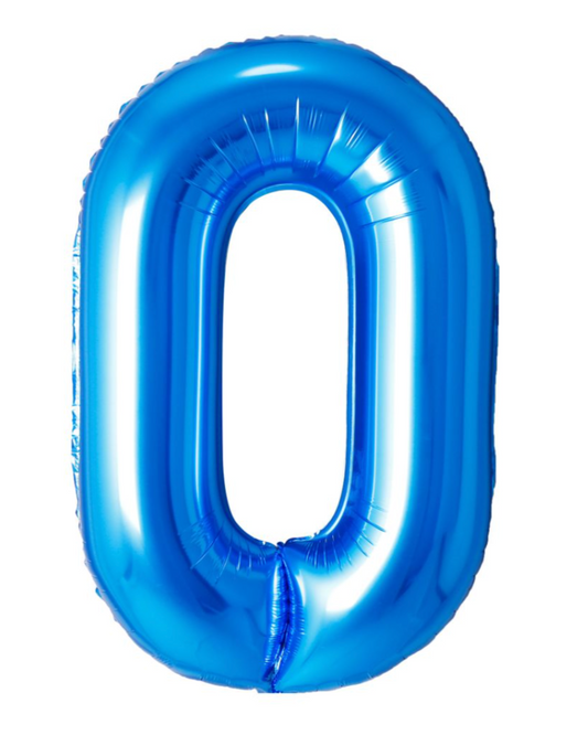 Giant Blue 40" Foil Number Balloon With Helium