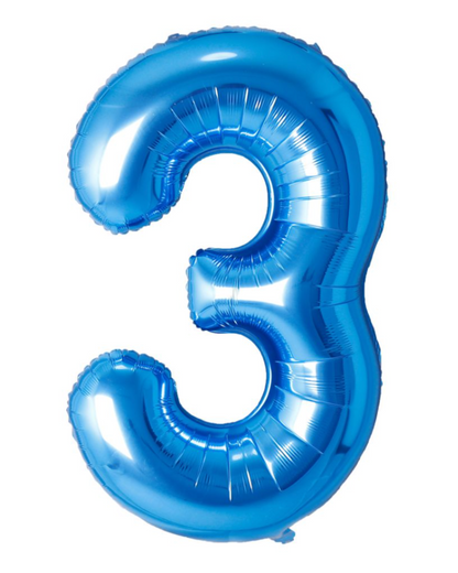 Giant Blue 40" Foil Number Balloon With Helium