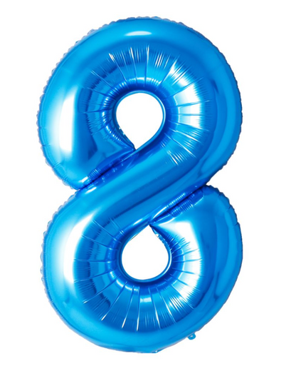 Giant Blue 40" Foil Number Balloon With Helium