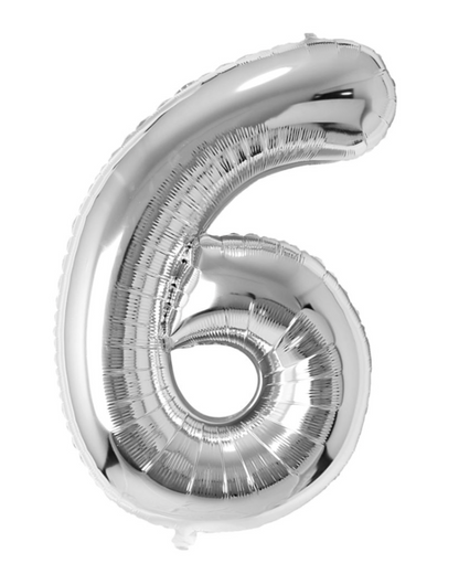 Giant Silver 40" Foil Number Balloon With Helium